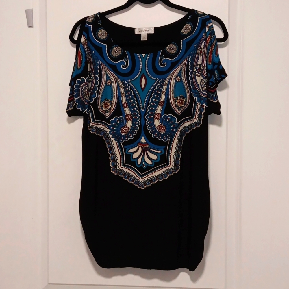 Dress Barn Aztec Cold Shoulder Top XL Petite
